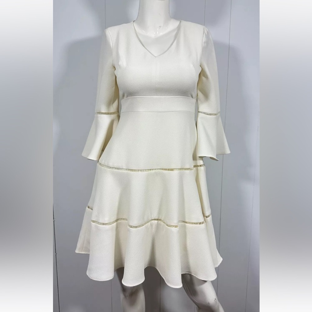 NWT ELIZA J Women’s Ivory Bell Sleeve Fit & Flare Dress Size 2